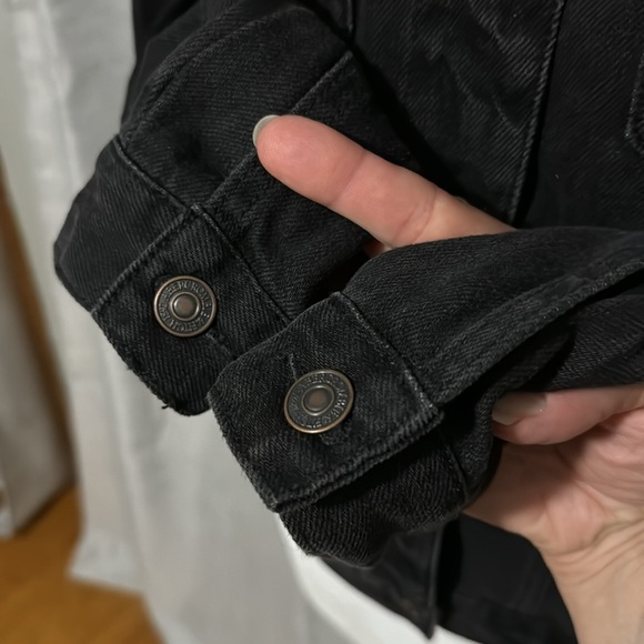 Abercrombie & Fitch-Classic Denim Jacket-Sz S-Black-Cotton Blend-EUC - Picture 6 of 16